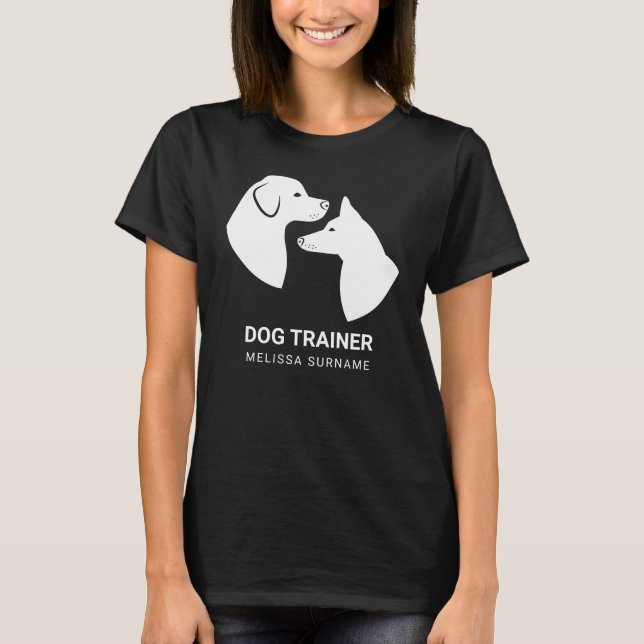 Camiseta Formas De Cabeça De Cachorro Em Branco - Treinador (Frente)