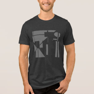 Camiseta Formas de Cinza de Carvões Geométrica MCM Maior