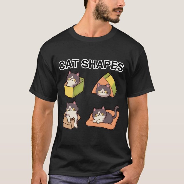 Camiseta Formas de Gatos - Designs Felinos Reproduzíveis e  (Frente)