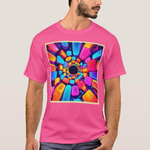 Camiseta Formas de Neon Arte Abstrata de Túnel