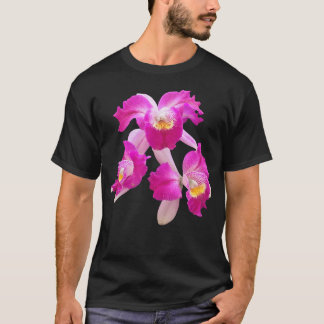 Camiseta Formas de Orquídea Cattleya Purpurata Rosa Magenta