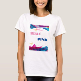 Camiseta Formas de visão cor-de-rosa azul