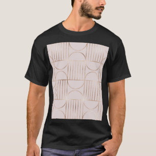 Camiseta Formas Douradas: padrão moderno do século médio.