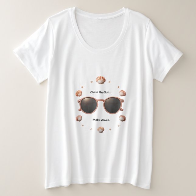 Camiseta Formas e conchas - Estilo com Sol (Frente do Design)