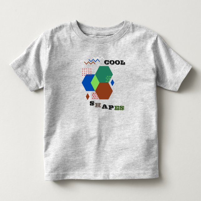 Camiseta   Formas Fofas para Bebês Cinza  (Frente)