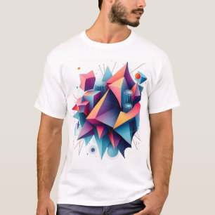 Camiseta Formas futurísticas Abstrato Geométricas com Neon 