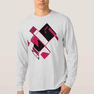 Camiseta Formas Geométricas do Abstrato Vermelho Negro Ver