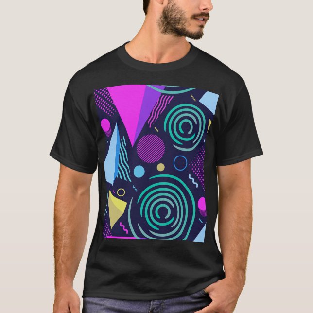 Camiseta Formas Geométricas do Estilo Memphis (Frente)
