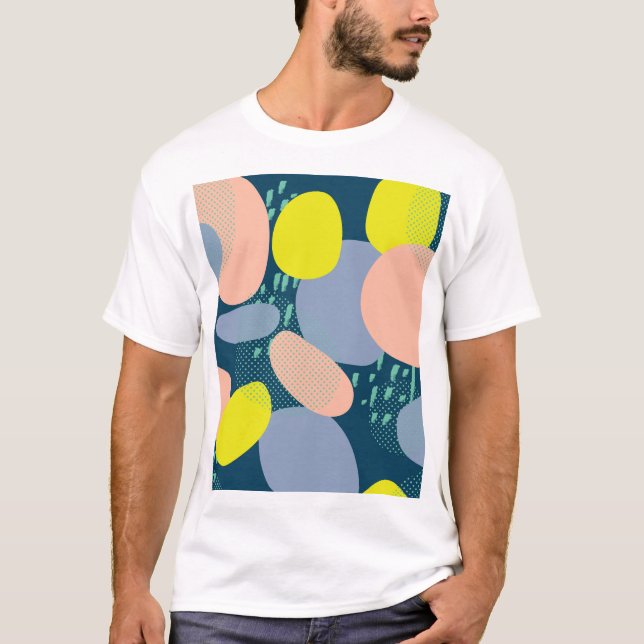 Camiseta Formas Geométricas: Estilo Colorido de Memphis (Frente)