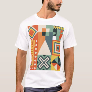 Camiseta Formas geométricas, fundo simples plano.