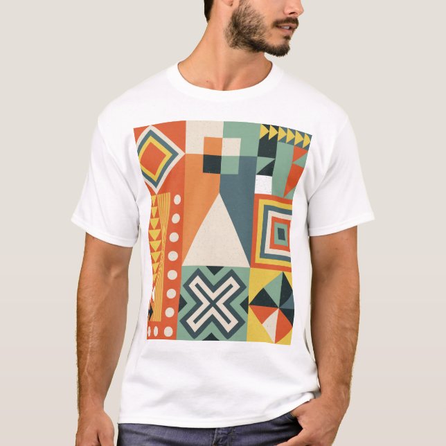 Camiseta Formas geométricas, fundo simples plano. (Frente)