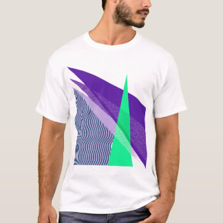 Camiseta Formas Geométricas Modernas Abstratas Roxas e