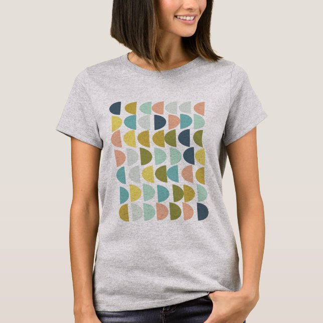 Camiseta Formas Geométricas Modernas com Gráfico de Cor Bon (Frente)