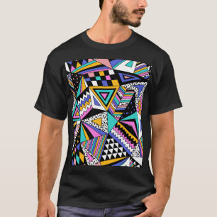 Camiseta Formas Geométricas Retroativas: Vintagem Colorida.