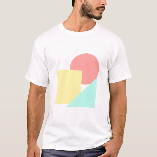 Camiseta Formas Modernas com Círculo, Quadrado e Triângulo (Frente)