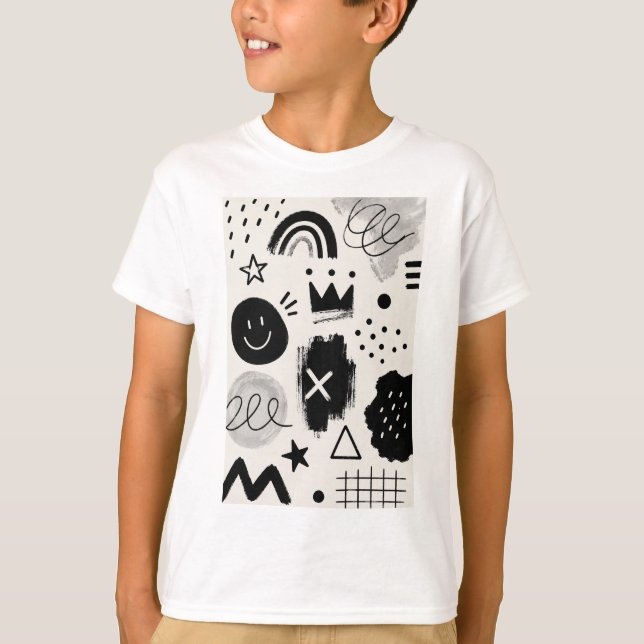 Camiseta Formas Monocromáticas Divertidas (Frente)