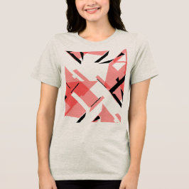 Camiseta Formas Negras Vermelhas Claras Abstrato Art MCM in
