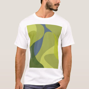 Camiseta Formas orgânicas onduladas verdes, legal, na moda