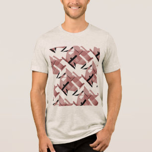 Camiseta Formas preto cor-de-rosa brilhante Grandes Azulejo
