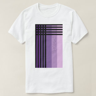 Camiseta Formas Roxas E Listras Negras Nome Personalizado