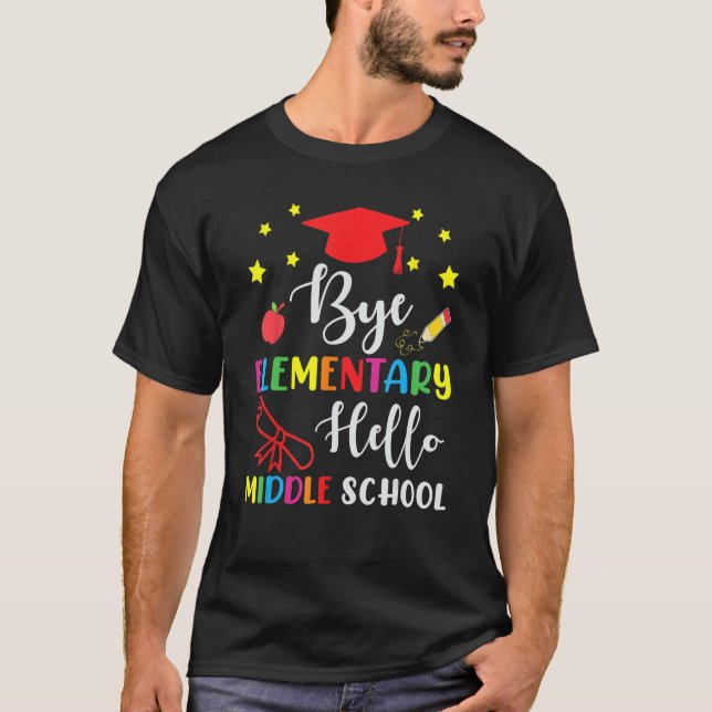 Camiseta Formatação Bye Escola Secundária Alô, Elementar, P (Frente)