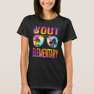 Camiseta Formatação elementar de Tie Dye do Peace Out No Di