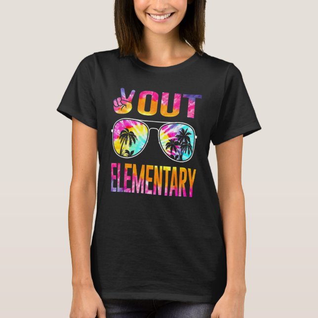 Camiseta Formatação elementar de Tie Dye do Peace Out No Di (Frente)