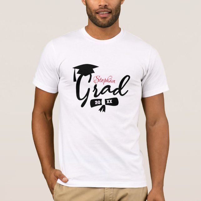 Camiseta Formatação Personalizada do Ano Escolar de Nome Pe (Frente)