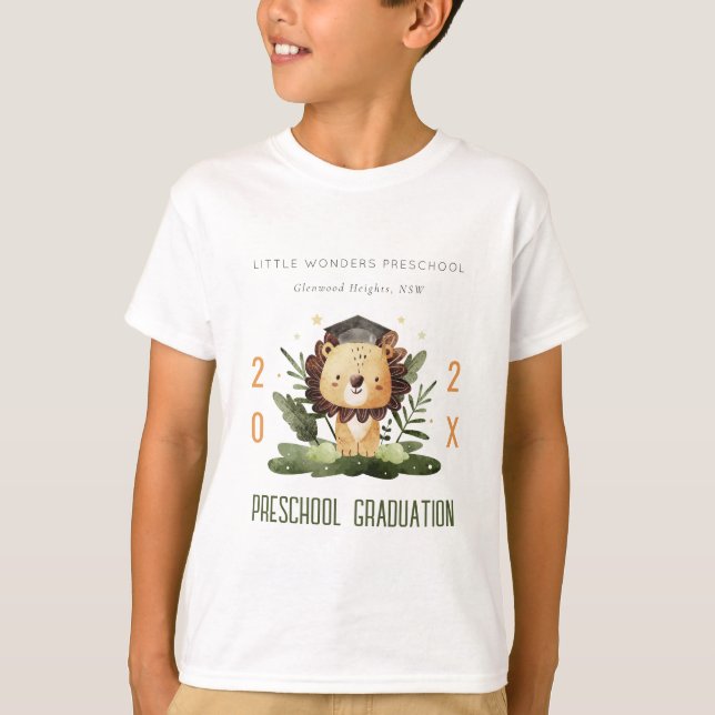 Camiseta Formatação Rustic Cute Kids Lion Foliage (Frente)