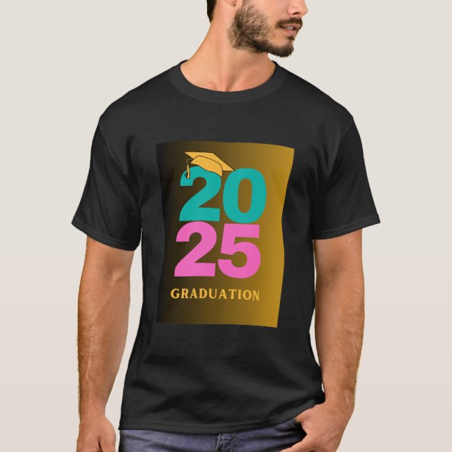 Camiseta Formatação Teal e Rosa Ano 2025 Mens (Frente)