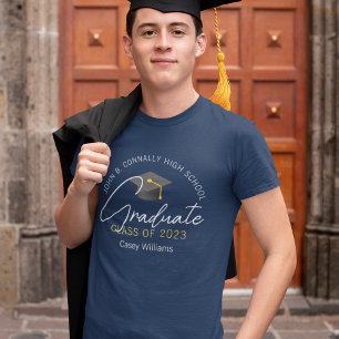 Camiseta Formatura Azul Marinho Moderno Personalizada