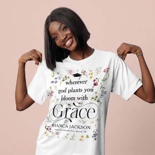 Camiseta Formatura da Elegante Flor Silvestre 'Floresça com