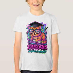 Camiseta Formatura de Gato Engraçado Posso Voltar a Dormir 