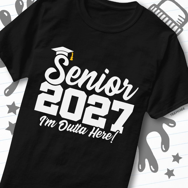 Camiseta Formatura Divertida da Turma de 2027 (Criador carregado)