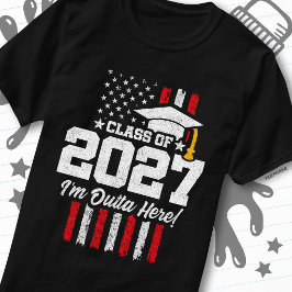 Camiseta Formatura do Ensino Médio Bandeira Americana Turma