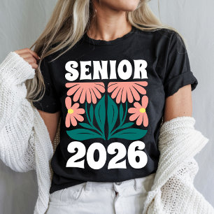 Camiseta Formatura Estilo Retro Groovy Flores Sênior 2026