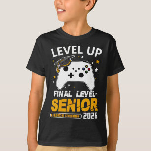 Camiseta Formatura Final Senior 2026 Level Up Grad Gaming