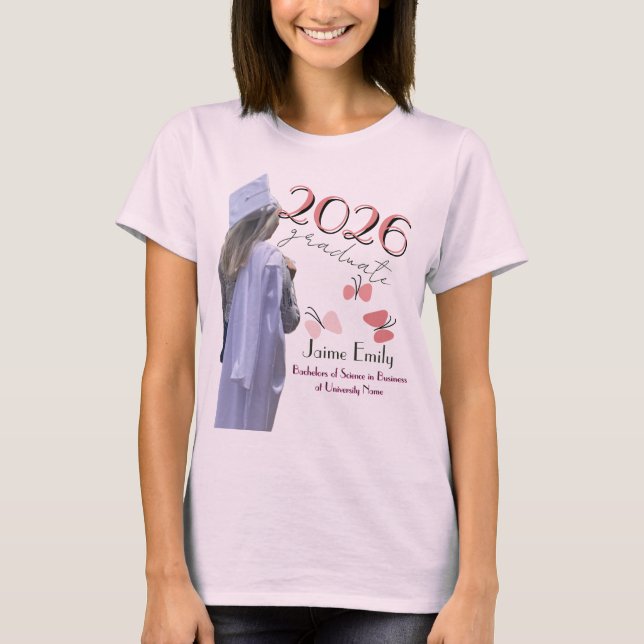 Camiseta Formatura Moderna 2026 Foto Rosa (Frente)