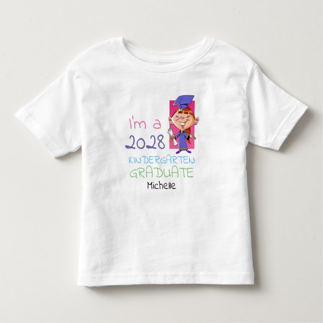 Camiseta Formatura No Jardim De Infância Menina Desenho Ani (Frente)