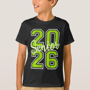 Camiseta Formatura Senior 2026 Varsity Verde Limão Branco O