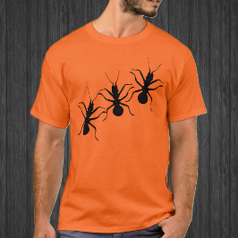 Camiseta Formigas Pretas Aranhas Insetos Assustadores