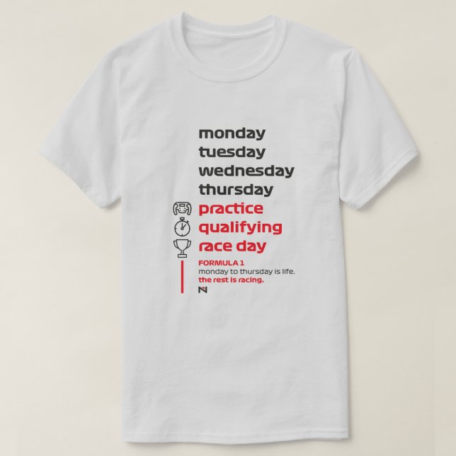 CAMISETA FORMULA 1 RACE WEEK WHITE (Frente do Design)