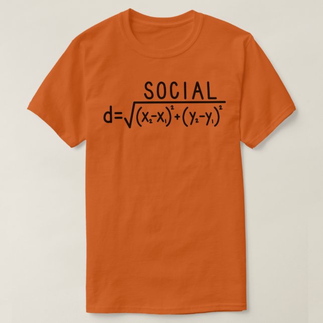 Camiseta Fórmula de Distância Social Azul Claro (Frente do Design)