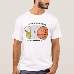 Camiseta Fórmula de Fim de Semana Feliz - Cerveja e Basquet