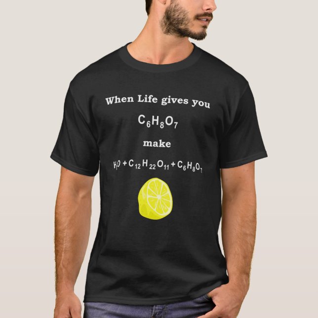 Camiseta Fórmula de Limão Nerd Estudante de Química (Frente)