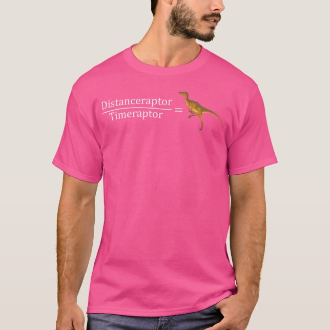 Camiseta Fórmula de Velocidade de Velociraptor Matemática D (Frente)