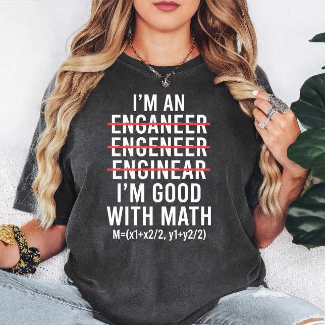 Camiseta Fórmula do Ponto Médio de Matemática de Engenheiro (Criador carregado)