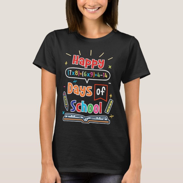 Camiseta Fórmula Matemática 100 Dias De Escola Feliz 100º D (Frente)