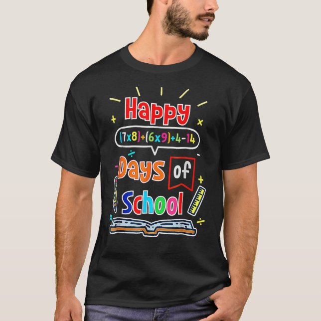 Camiseta Fórmula Matemática 100 Dias De Escola Feliz 100º D (Frente)