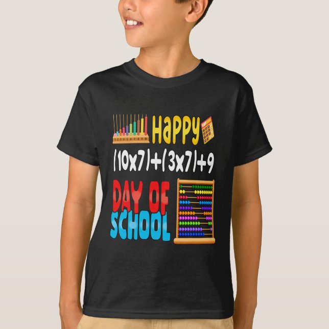 Camiseta Fórmula Matemática 100 Dias De Escola Para Estudan (Frente)